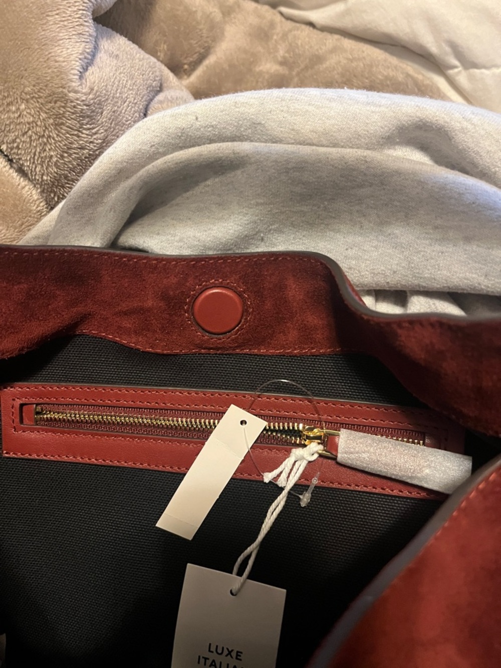 Madewell Suede Shoulder Hobo Bag in Deep Burgundy - Picture 6 of 10
